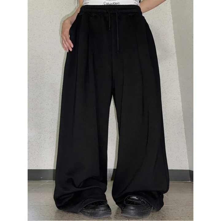 ❤️‍🔥기모선택│업그레이드 ver.│누적판매1,000 돌파 기념│4size!❤️‍🔥[UNISEX/기획특가]사이드 폴드 핀턱 스트링 루즈 와이드 벌룬 트레이닝 팬츠(2color) 상세 이미지 27