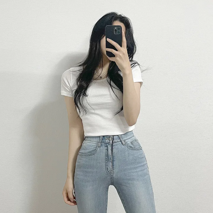 [🔥단독13컬러/7만장돌파🔥묶음할인]유넥 팔라인 이뻐보이는 VER2. 쫀쫀 면 반팔티셔츠 상세 이미지 11