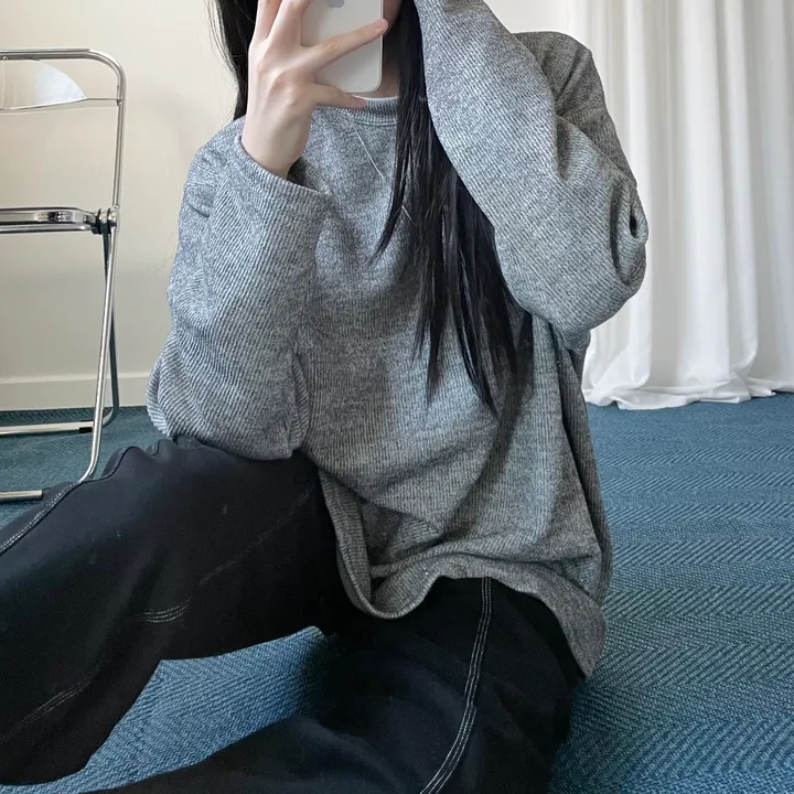 Ribbed round knit T 상세 이미지 7