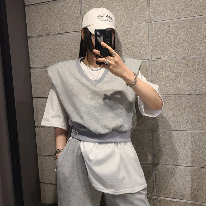 패드 브이넥조끼 와이드 세트 상세 이미지 18