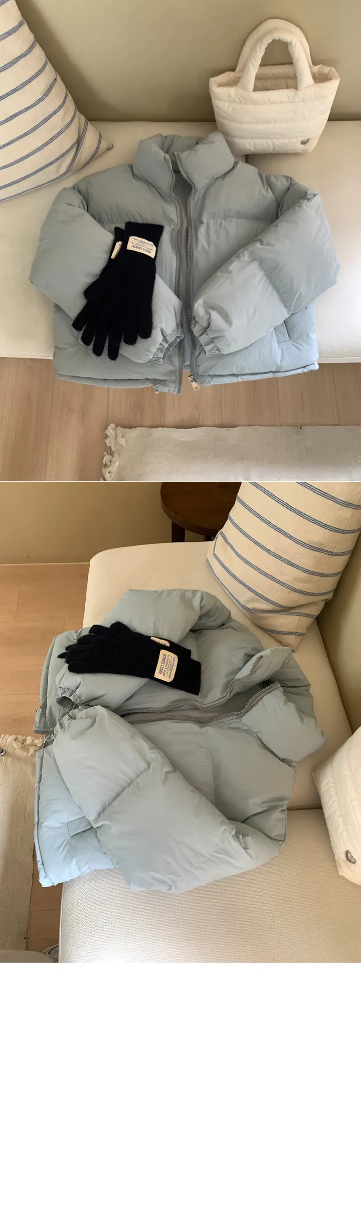 [주문폭주/당일출고🖤] 스노우 파스텔 크롭 숏 패딩 pd (웰론솜)(생활방수가능) 상세 이미지 61