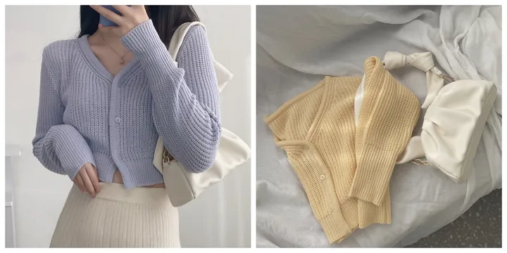 [best가디건✨]루나 하찌 크롭 브이넥 가디건 상세 이미지 3