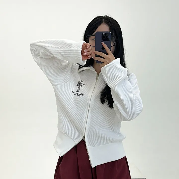 [말라핏/허리잘록] 세인트 골지 투웨이 집업 - 3color 상세 이미지 17