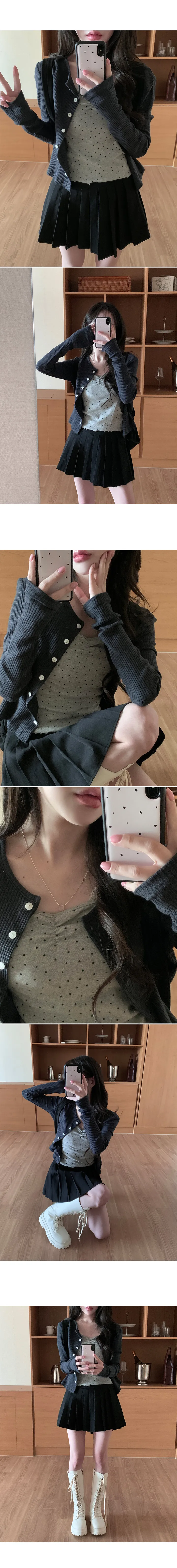 [early spring 👚⭐][MADE] 핀터무드 셔링 슬리브리스 (5type) ver. 도트/별/스트라이프/체크/하트 상세 이미지 24