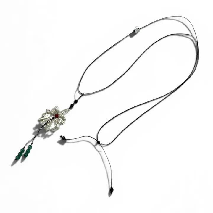 프루스트 [𝑝𝑟𝑜𝑢𝑠𝑡/ ️NEW] neungso necklace 빈티지 모리걸 능소화 꽃 목걸이 롱 목걸이 길이조절 가능 ...