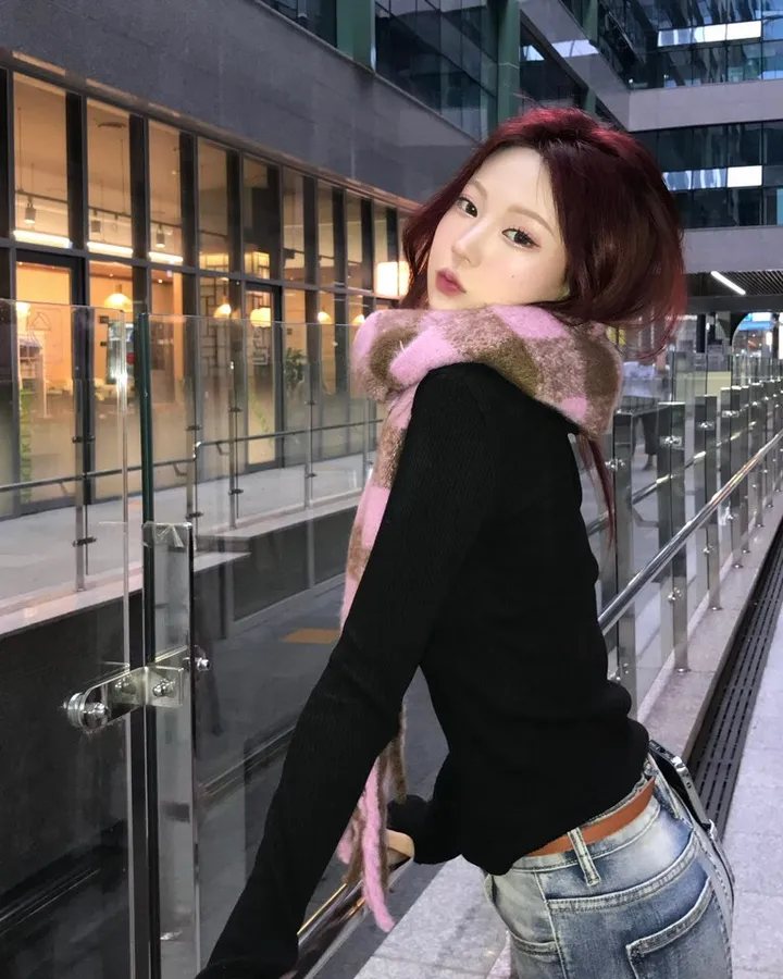 [🧣 당일발송/원가판매 ]아방 폭닥 체크 롱 머플러 목도리 상세 이미지 7