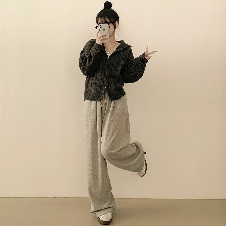 [따뜻!겨울까지~] 투웨이 도톰 케이블 하이넥 꽈배기 오버핏 니트 집업자켓 가디건 상세 이미지 21