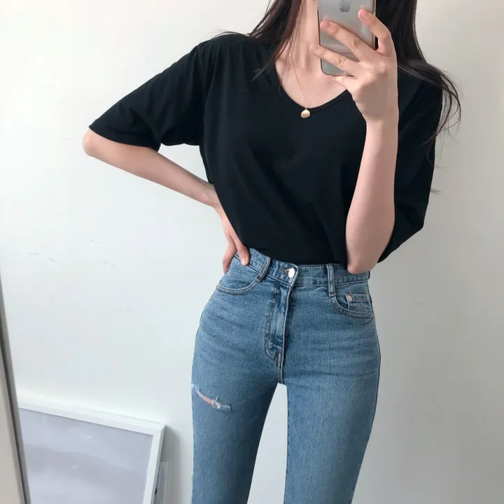 (국내제작 부드러움) 찰랑 데일리 기본 반팔 티셔츠 상세 이미지 34