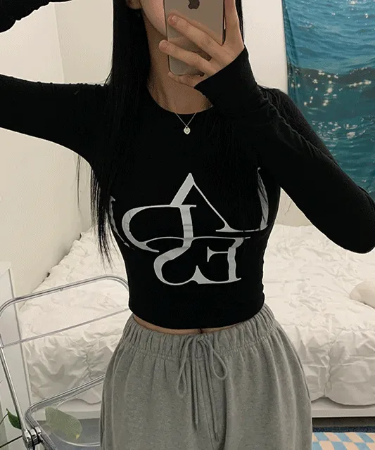 ladies crop tee (2color)