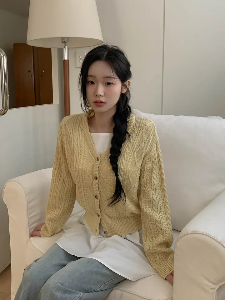 [핏추천!/국내제작] 더니드 꽈배기 케이블 루즈핏 긴팔 가디건 5colors 상세 이미지 8