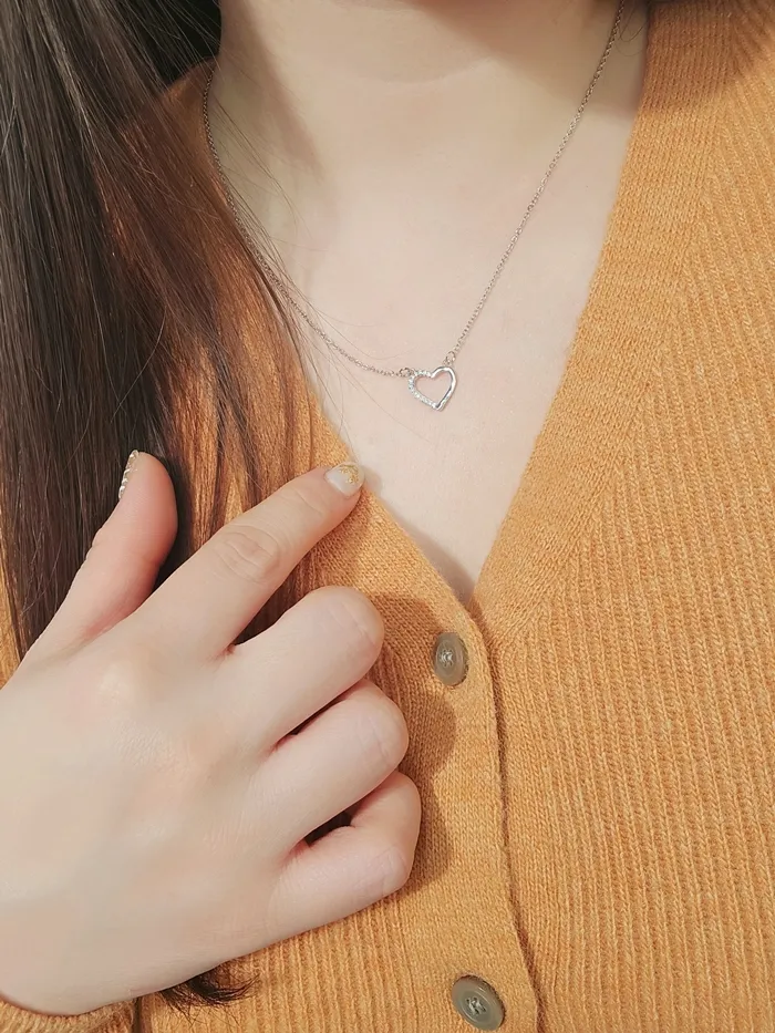 💎반짝반짝/💕심플포인트 "러브앤 밸런스" 데일리 하트 큐빅 네크리스 펜던트 써지컬스틸 목걸이 [ 셰릴비 ] 상세 이미지 28