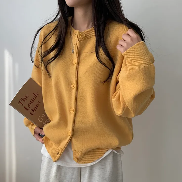 [ 데일리/무려~12컬러 ] 가을 겨울 포포 도톰 라운드 가디건 상세 이미지 57
