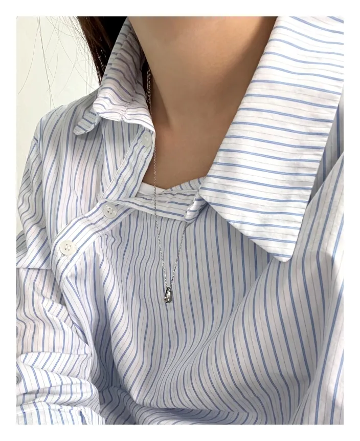 롱 로우 볼륨 드롭  써지컬스틸 빈티지 목걸이 | 롱목걸이  실버목걸이 써지컬목걸이 긴목걸이 상세 이미지 13