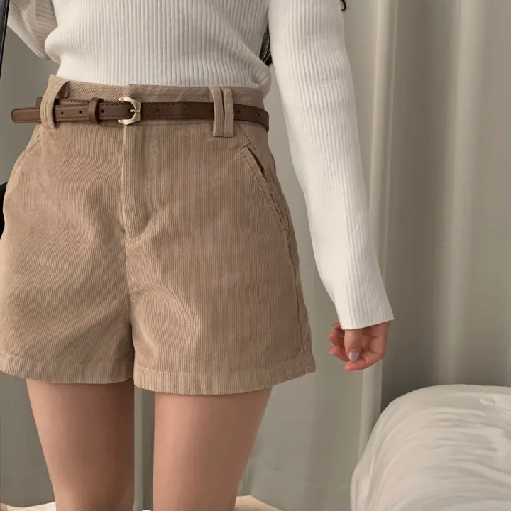 [벨트SET/말라핏!] 스윗 골덴 코듀로이 반바지 숏팬츠 - 3color 상세 이미지 5