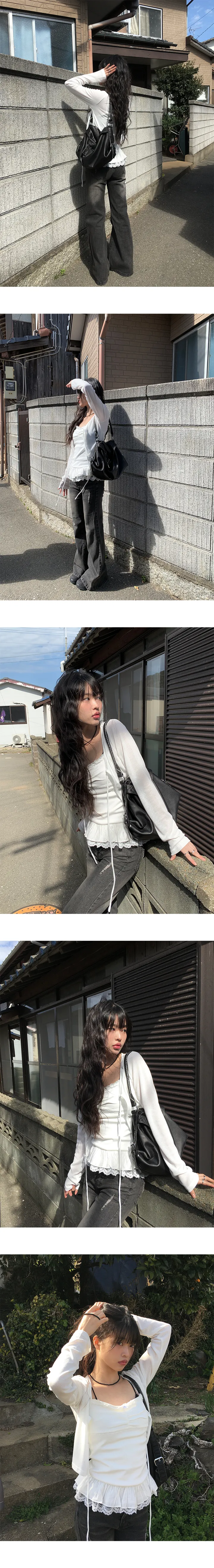 [고퀄🤍/유사제품주의/SET] 베럴 레이스 레이어드 나시 가디건 세트 (2color) 상세 이미지 17