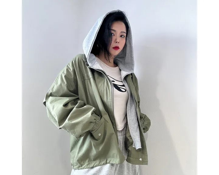 (후드탈부착) 스트링 오버핏 야상 점퍼 상세 이미지 7