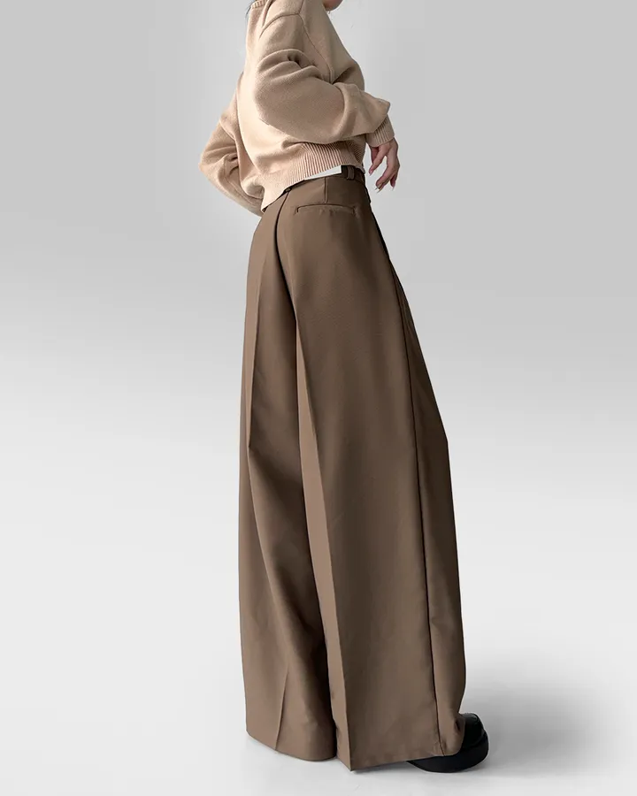 [~3XL/2기장] 르네상스 모더니즘 더블 핀턱 통 와이드 루즈핏 슬랙스 긴바지 롱팬츠 상세 이미지 50