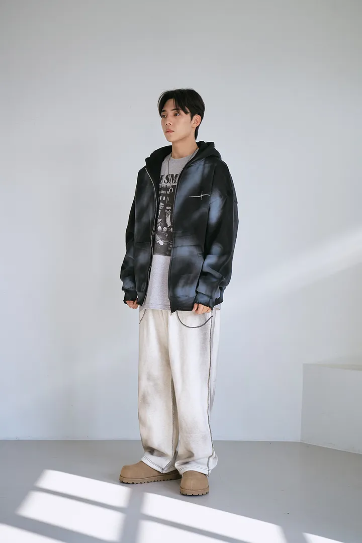 [UNISEX] 빈티지 워싱 더티 투웨이 후드집업 크롭 워싱  피그먼트 오버핏  핸드워머  커플룩 스트릿룩 빈티지룩 남여공용 유니섹스 크롭집업  빅사이즈 유니크 봄신상신상 물나염 상세 이미지 56