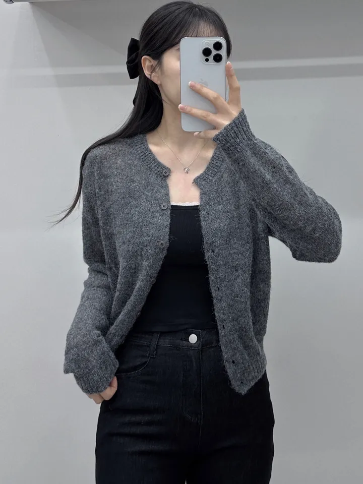 [여리핏/주문폭주] 뽀용 파스텔 라운드 알파카 니트 가디건/ 알파카가디건 여리가디건 봄가디건 간절기가디건 핑크가디건 청순여리 봄옷 레이어드 루즈핏가디건 얇은가디건 핑크가디건 상세 이미지 35