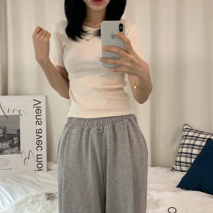 [슬림핏/핏보장] 젤라또 기본 베이직 무지 봄 여름 라운드 반팔티 (8col) 상세 이미지 32
