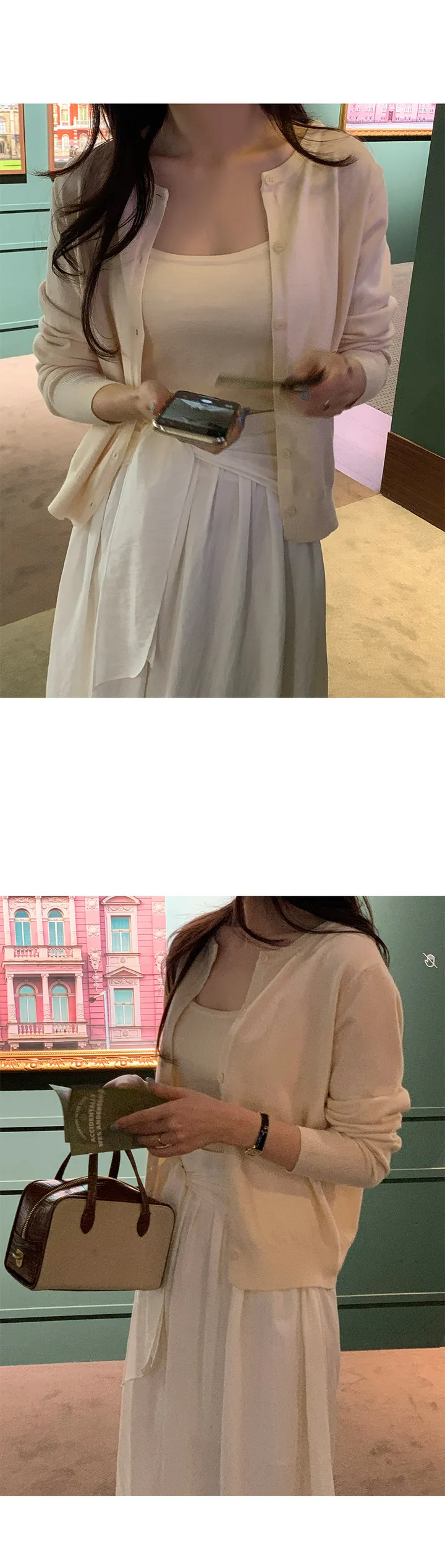 파스텔나시 가디건SET 3color 데일리룩/러블리/나시가디건/가디건set/나시set/셋업/간절기가디건/가디건셋업/슬림핏/니트나시 상세 이미지 12