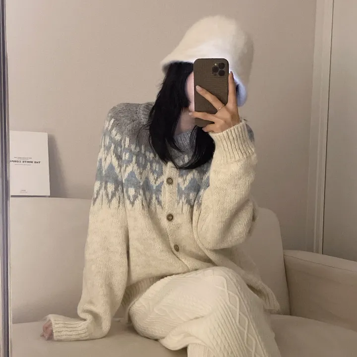 [손등덮는/🧶여리포근] 겨울 필수 아이템! 아벨 노르딕 앙고라 긴팔 니트 가디건 상세 이미지 27