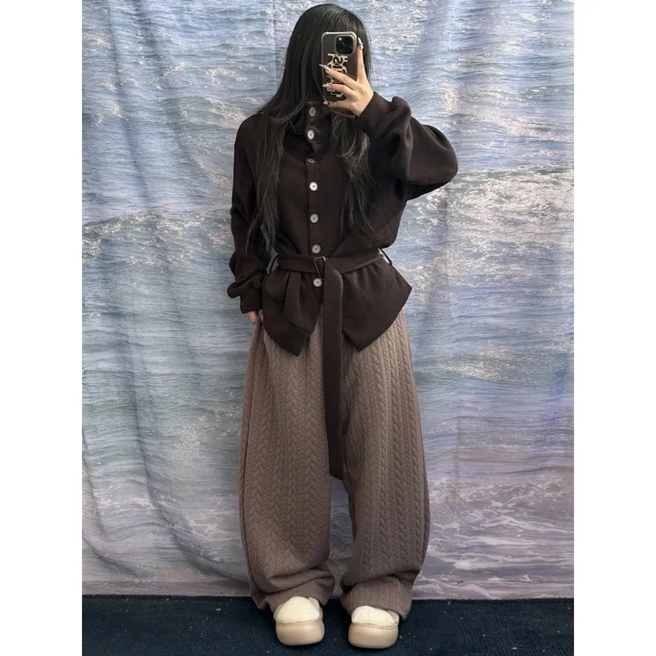 누빔🌡️[UNISEX/소장추천!]퀼트 블랭킷 웜업 케이블 포인트 윈터 루즈 와이드 트레이닝 팬츠(4color/5-7일 여유주문) 상세 이미지 32