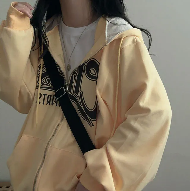 [봄아우터!/박시핏] 체이스 배색 레터링 투웨이 후드집업 4color 상세 이미지 15