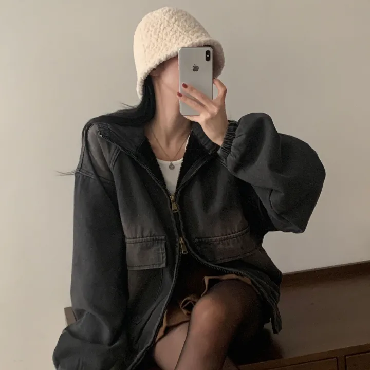 [전체퍼안감🤍/크롭VER추가!] 왕오버핏! 한겨울 투웨이 데님 양털 후드 패딩점퍼, 집업 - 2color 상세 이미지 30