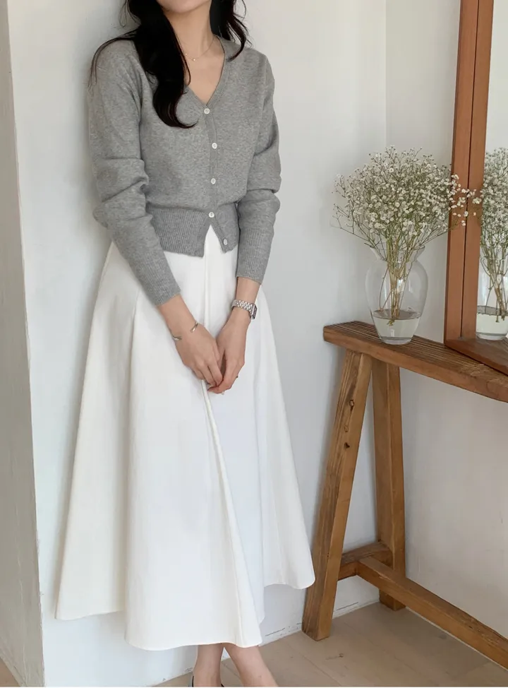 [봄신상/베이직/데일리] 빌리 브이넥가디건 7color 핑크그레이노랑 시보리 여리 니트 상세 이미지 14