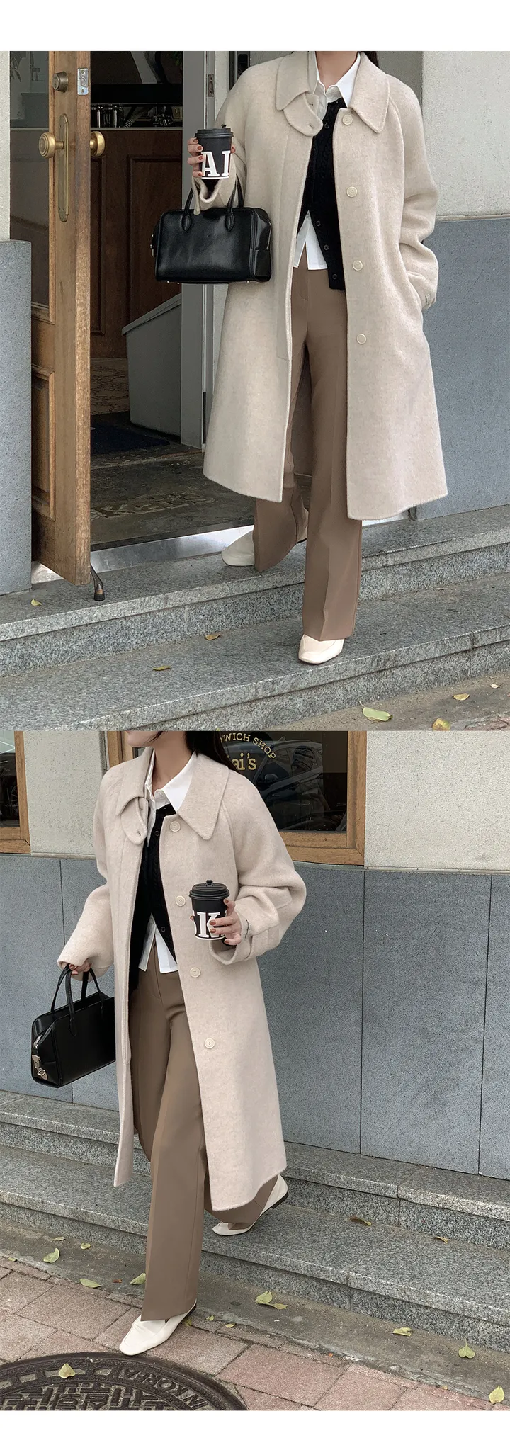 [자체제작/3천장돌파/S-L]마벨 프리미엄 히든단작 울 핸드메이드 하프 코트 상세 이미지 99