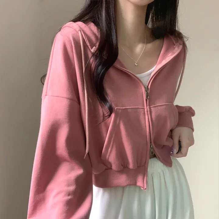 [아방귀염핏💕/투웨이] 로멜 크롭 루즈핏 벌룬 김팔 투웨이 후드 집업 상세 이미지 15