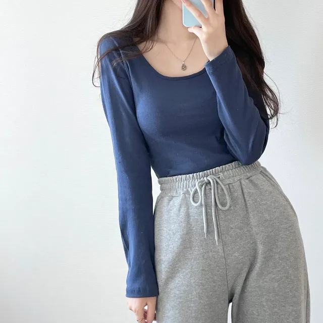 (4color/소장필수)기본 스퀘어넥 긴팔 -t 상세 이미지 11