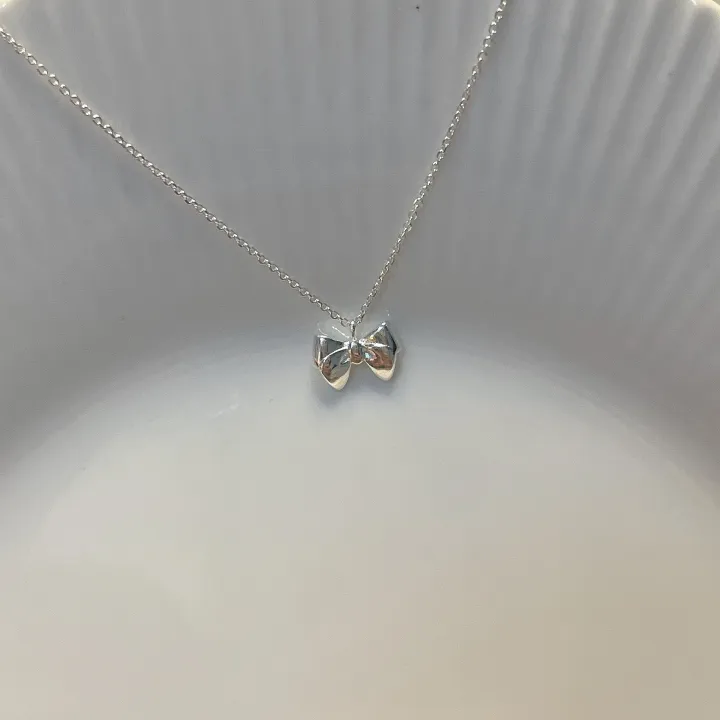 [925silver] 심플 리본 목걸이 상세 이미지 3
