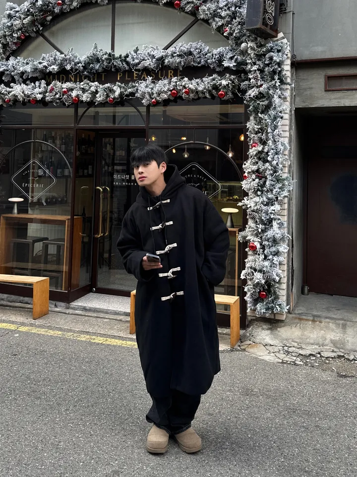 귀여운 왕박시 떡볶이 후드 롱 겨울 가을 코트 상세 이미지 19