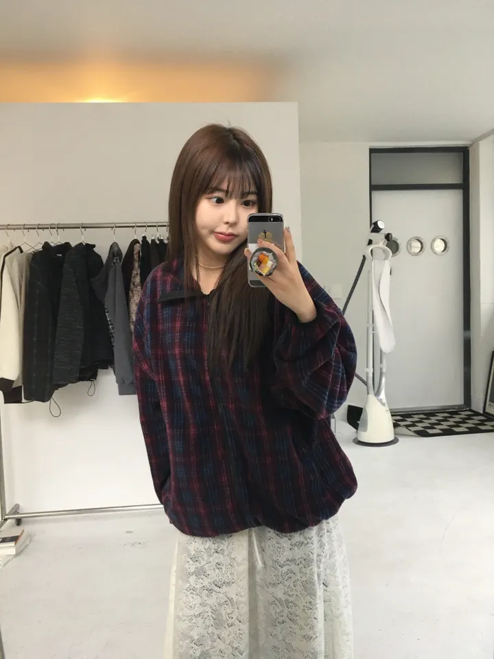 (2 color) 도쿄 체크 후리스집업 상세 이미지 51