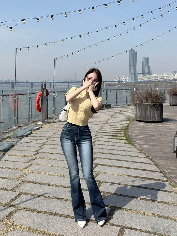 [자체제작/허리쏘옥/히든밴딩/기본,롱ver] -3kg 몸매 보정 워싱 롱 부츠컷 데님 청바지 롱팬츠 상세 이미지 40