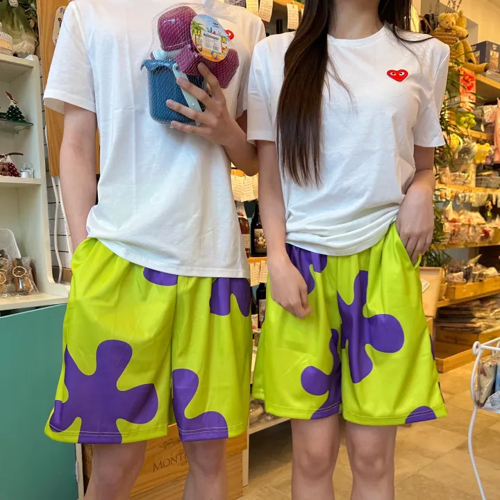 🐺뚱이/커플템🐰뚱이 스펀지밥 캐릭터 남자 여자 커플 신혼 바닷가룩 시밀러룩 키치 큐티 유니크 비치팬츠 상세 이미지 6