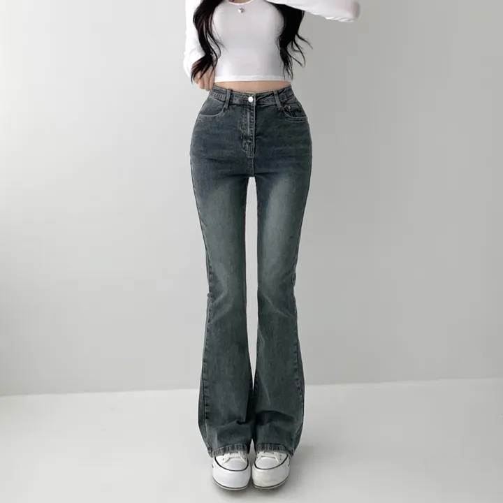 [인생핏🖤/기장선택/~XL] 모먼트 빈티지 스톤 워싱 하이웨스트 부츠컷 스판 데님 팬츠 키작녀 키큰녀 빅사이즈 청바지 상세 이미지 14