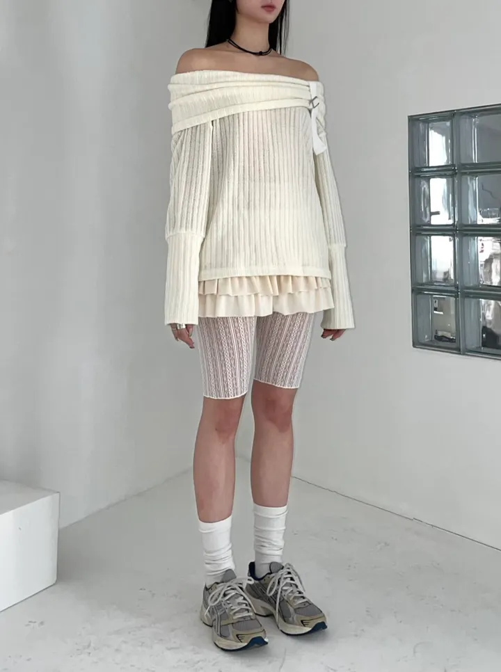 [5부st] pippi lace slim layered shorts leggings / 삐삐 레이스 슬림 레이어드 쇼츠 레깅스 상세 이미지 5