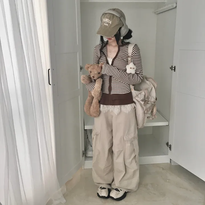 [하트단추🖤/스카시 펀칭] 말라핏 스트라이프 프릴 가디건 상세 이미지 31