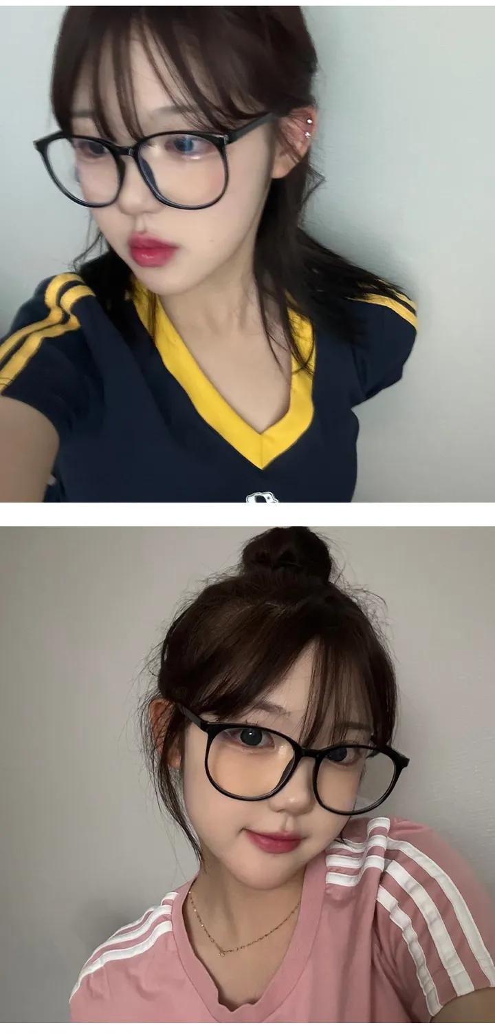 [당일💜인기최고] 블루라이트 차단 주문폭주 안경 투명 뿔테 빅사이즈 가벼운 시력보호 패션 뿔테안경 안경테 상세 이미지 22