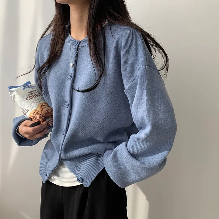 [ 데일리/무려~12컬러 ] 가을 겨울 포포 도톰 라운드 가디건 상세 이미지 16