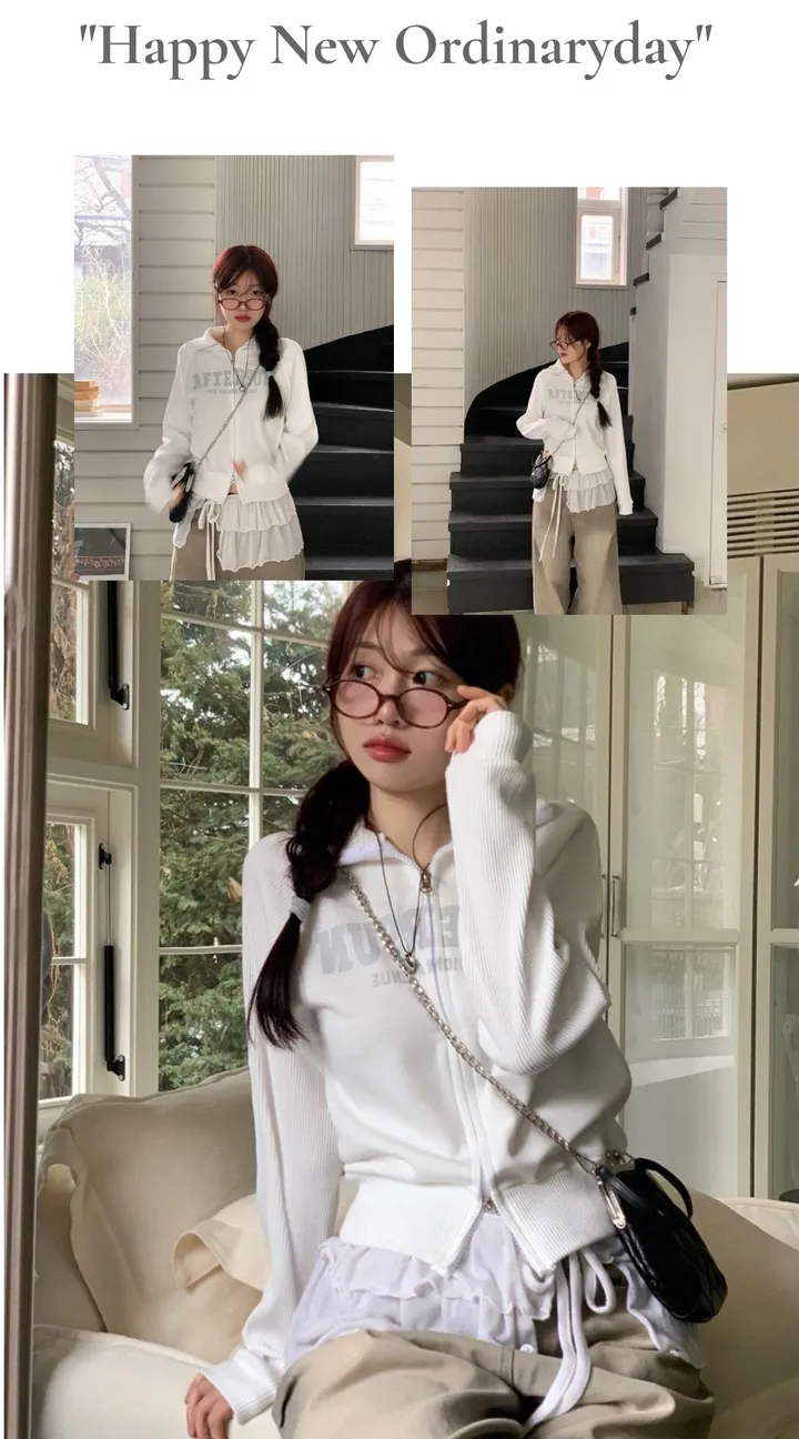 [기모원단ෆ투지퍼]토미 빈티지 레터링 프린팅 나그랑 투웨이 하이넥 카라넥 시보리 집업 점퍼 2color 상세 이미지 15
