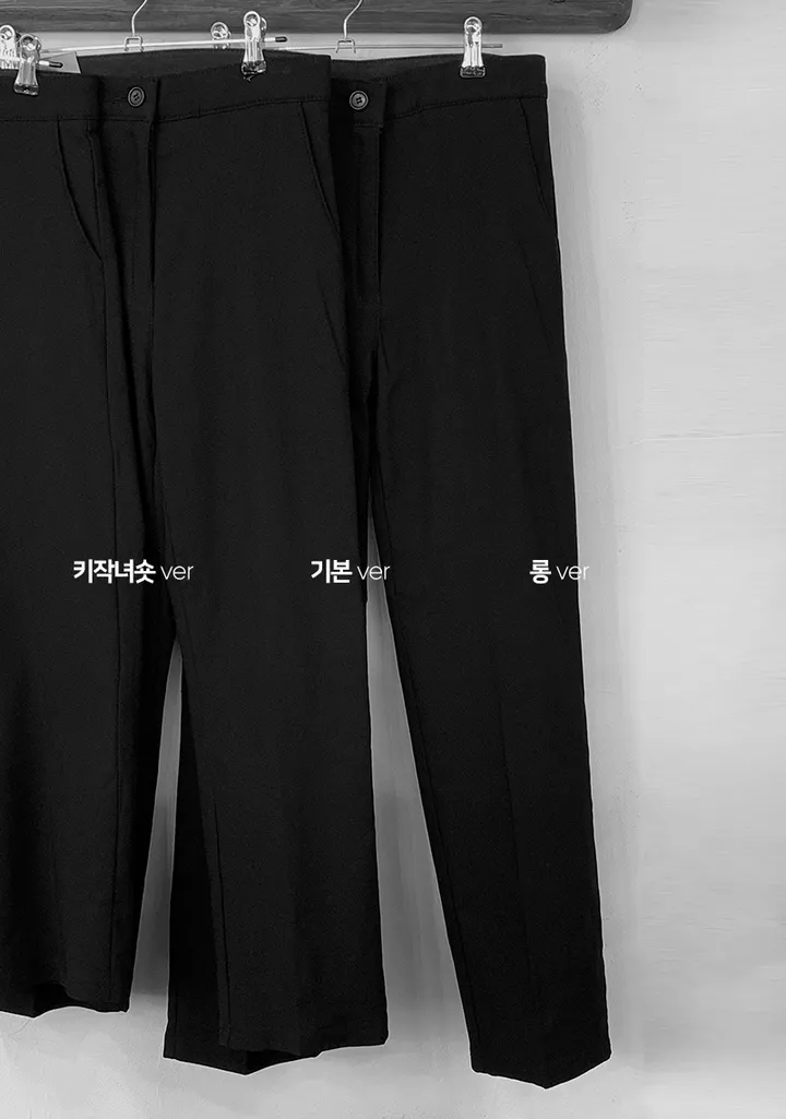 [겨울코디❄️/겨울필수템☃️] 기모 사방스판 슬림 일자 블랙 팬츠 (숏,기본,롱기장) - 4size 상세 이미지 4