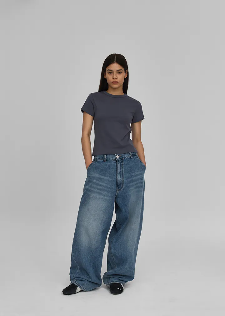 [1만장판매] [B-BASIC] 스탠다드 라운드 반팔티 (2SIZE) [데일리 기본티 무지 기본 상의 반소매 자체제작] 상세 이미지 21