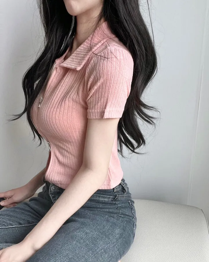 [8col] 스판5%! 쫀쫀치즈 투웨이 골지 니트집업 상세 이미지 29