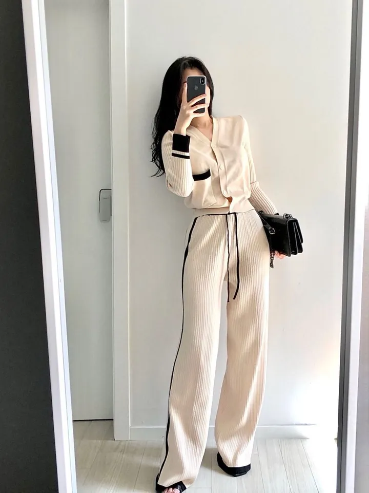 빠른🔥고퀄버전🩷원조✔️다니 롱투피스세트(긴바지,긴팔버전)104,투피스추천,트레이닝,배색추리닝,츄리닝추천,롱바지,여름바지,가디건,가디건세트,데일리,꾸안꾸,단추가디건,봄,가을 상세 이미지 11