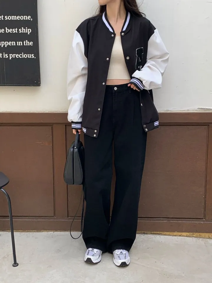 [봄코디🌻/인생핏💜] 핏 이쁜 바시티 자켓 야구 점퍼 봄 아우터 바람막이 봄 코디 상의 벚꽃 나들이 출근룩 상세 이미지 6