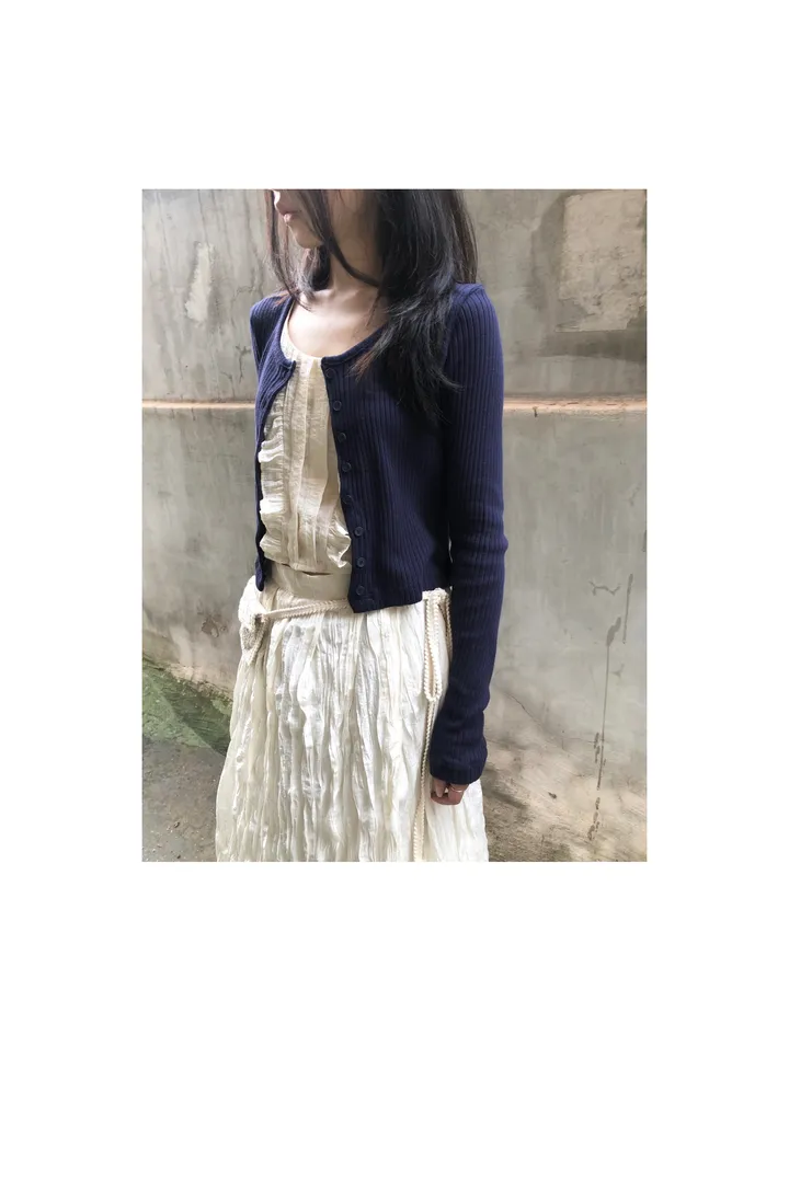 cotton golgi u-neck cardigan (4color) / 코튼 골지 유넥 가디건 상세 이미지 6